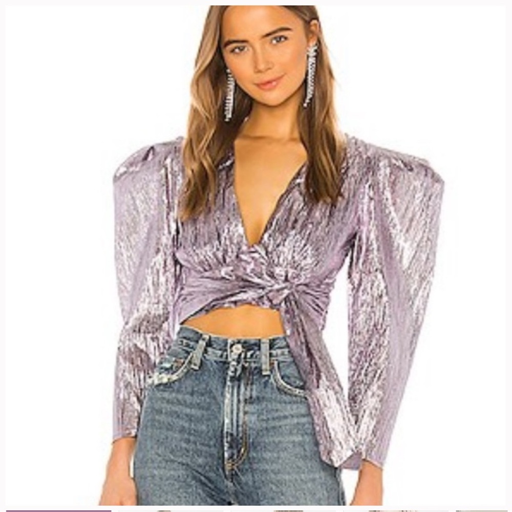 Atoir Close Call crop top in metallic Purple